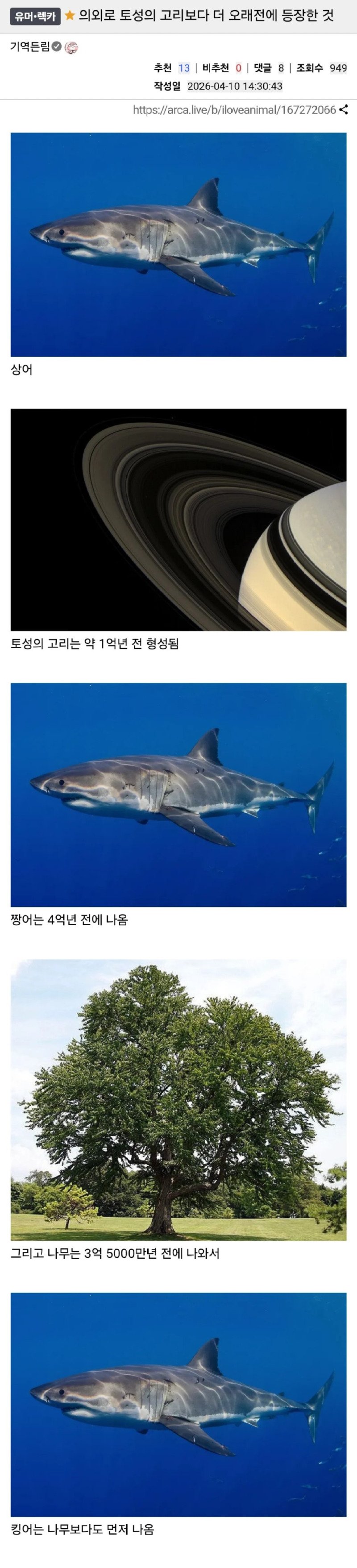 의외로 토성의 고리보다 더 오래전에 등장한 것