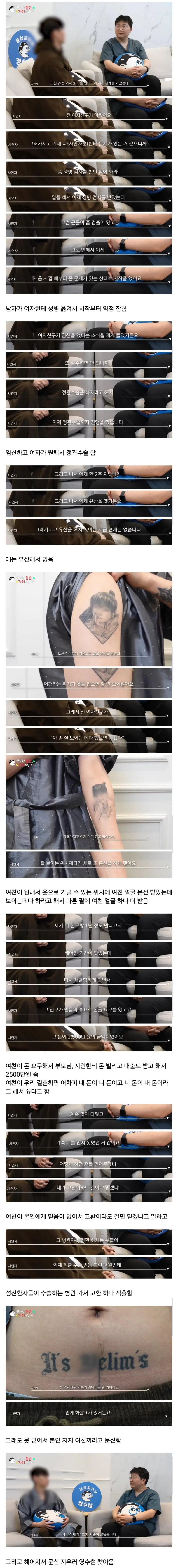 여친을 위해 문신, 정관수술, 고환적출 한 남자