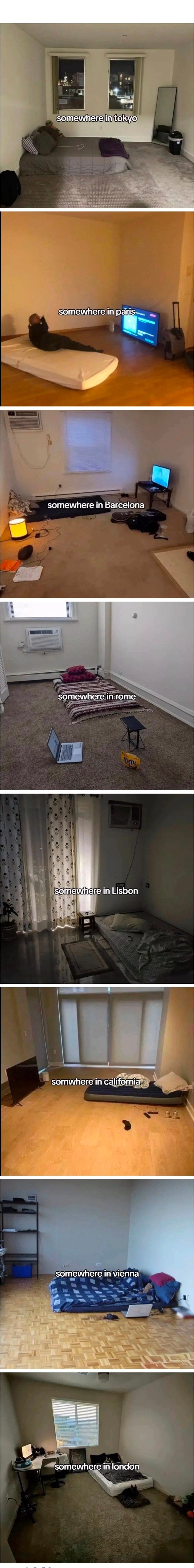 전세계의 대충 잠만 자면 되는 사람들의 침실.jpg